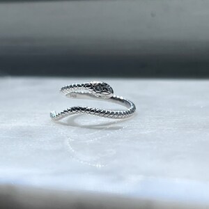 Sterling silver snake ring serpent snake jewelry adjustable ring 925 animal reptile jewelry image 5