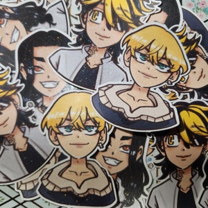 TR Anime Glitter Sticker | Chifuyu, Baji, Kazutora, Senju, Draken, Izana