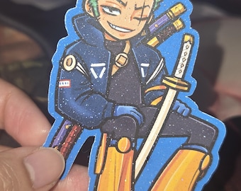 Egghead Zoro Glitter Sticker