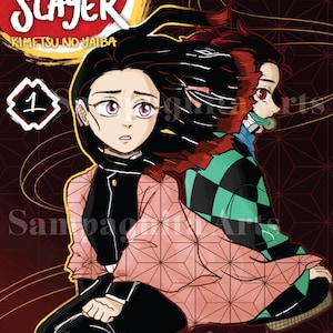 Demon Anime Nezuko, Tanjiro AU Print