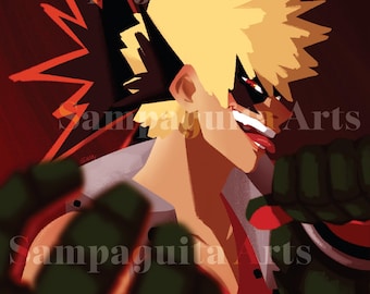 Hero Anime Bakugo Katsuki Print
