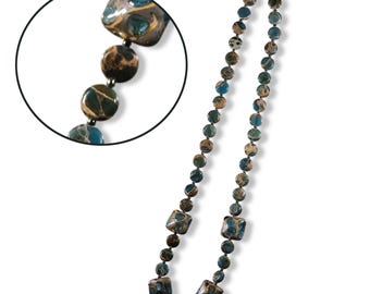 Artisanal Blue Ceramic Necklace