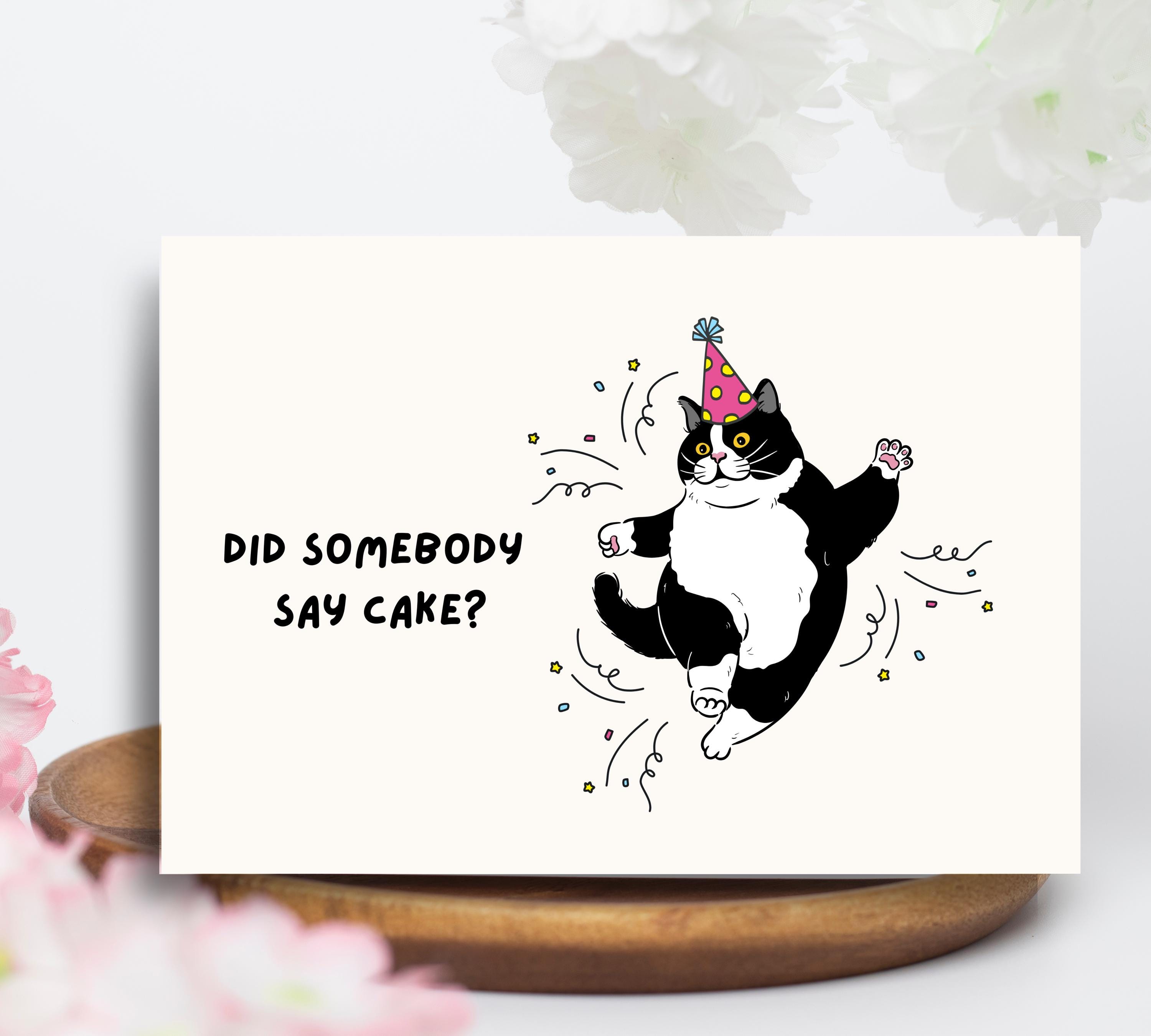 Funny Cat Birthday Card | Tuxedo Cat Greeting | Funny Kitty Humor ...