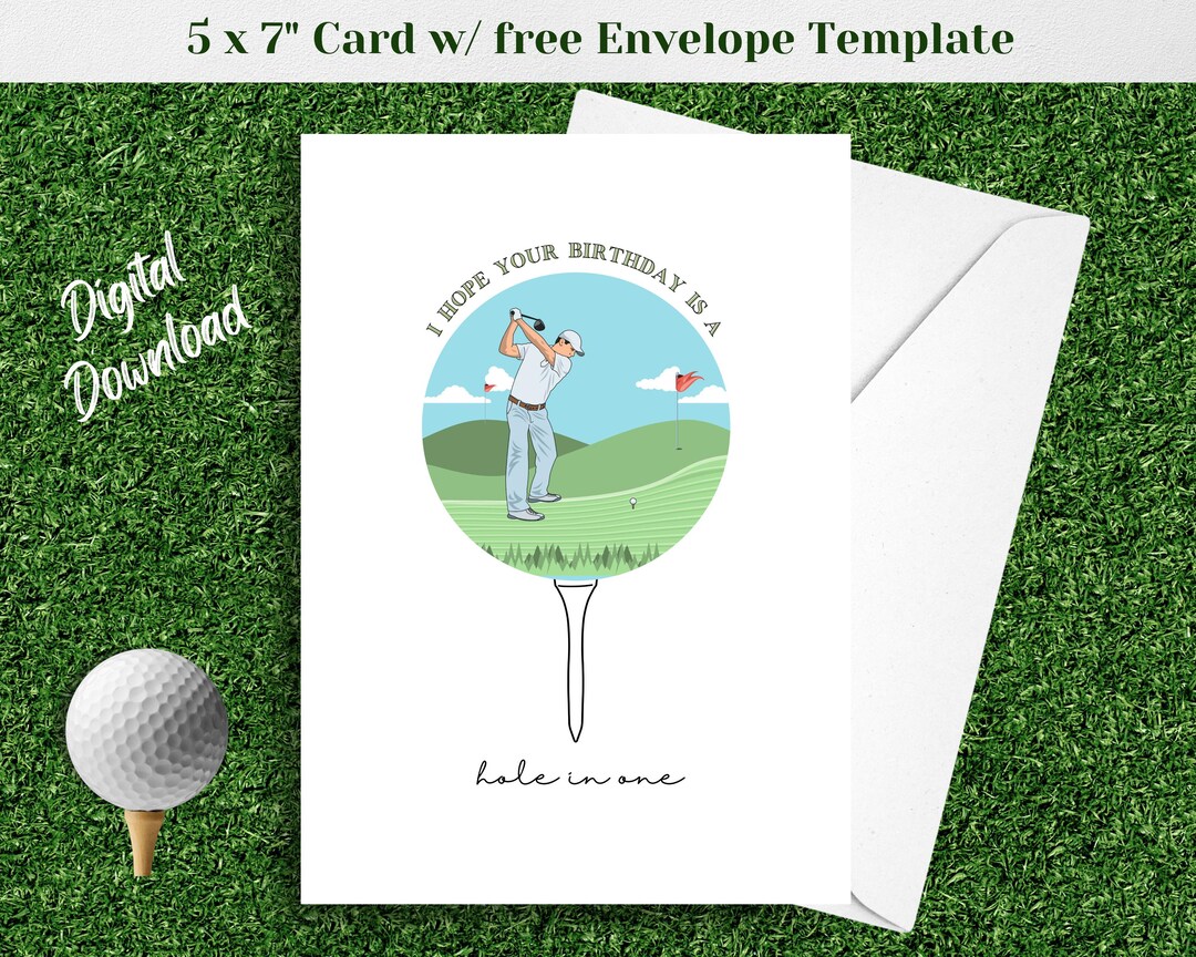golf birthday card | tee time greeting card | hole in one