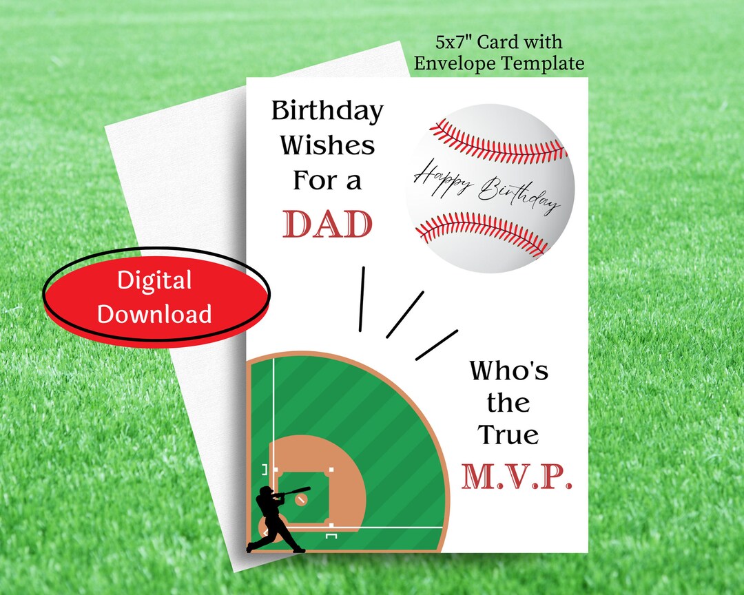Baseball Birthday Card for Dad - Il 1080xN.6171548555 O197