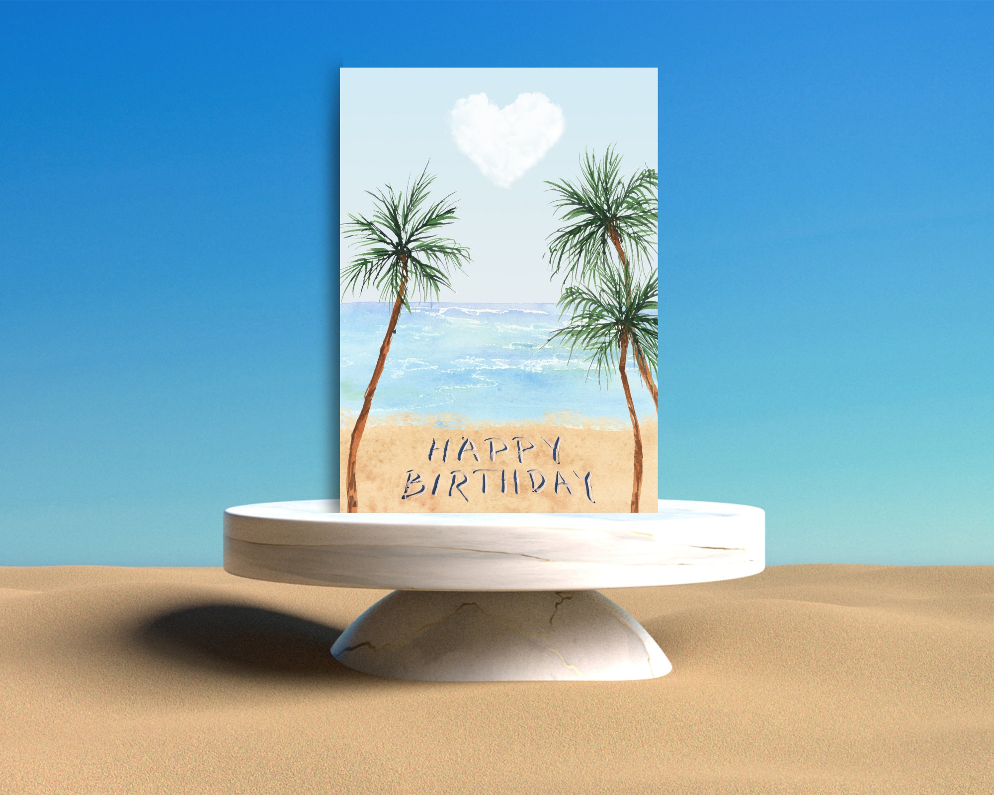 Beach Birthday Card | Birthday at the Beach | Watercolor Art ...