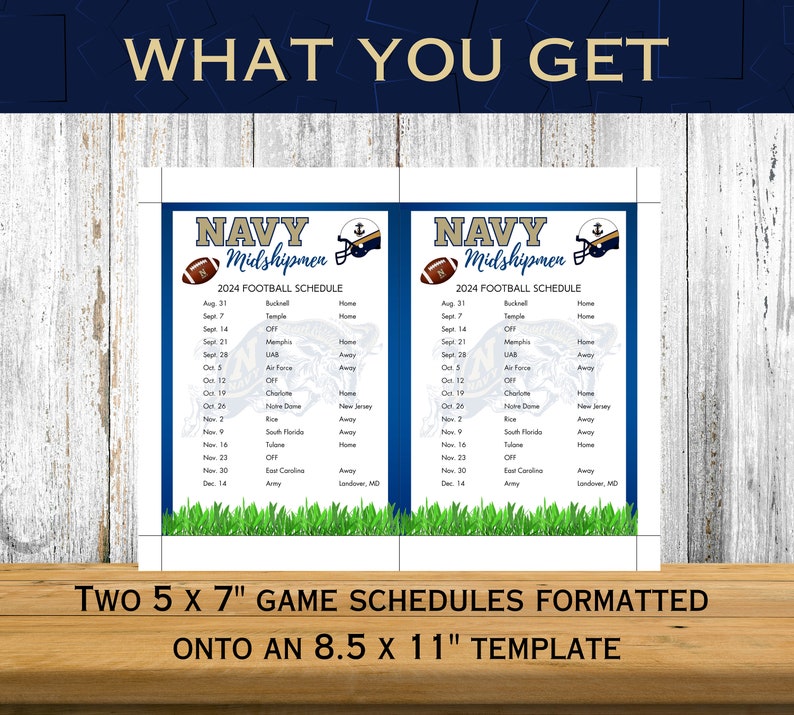 2025 Naval Academy Printable Football Schedule Navy Midshipmen Football