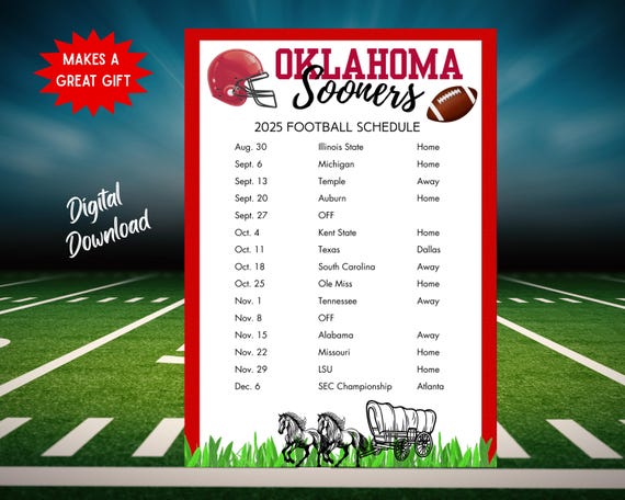 2025 Oklahoma Football Schedule Sooners College Football