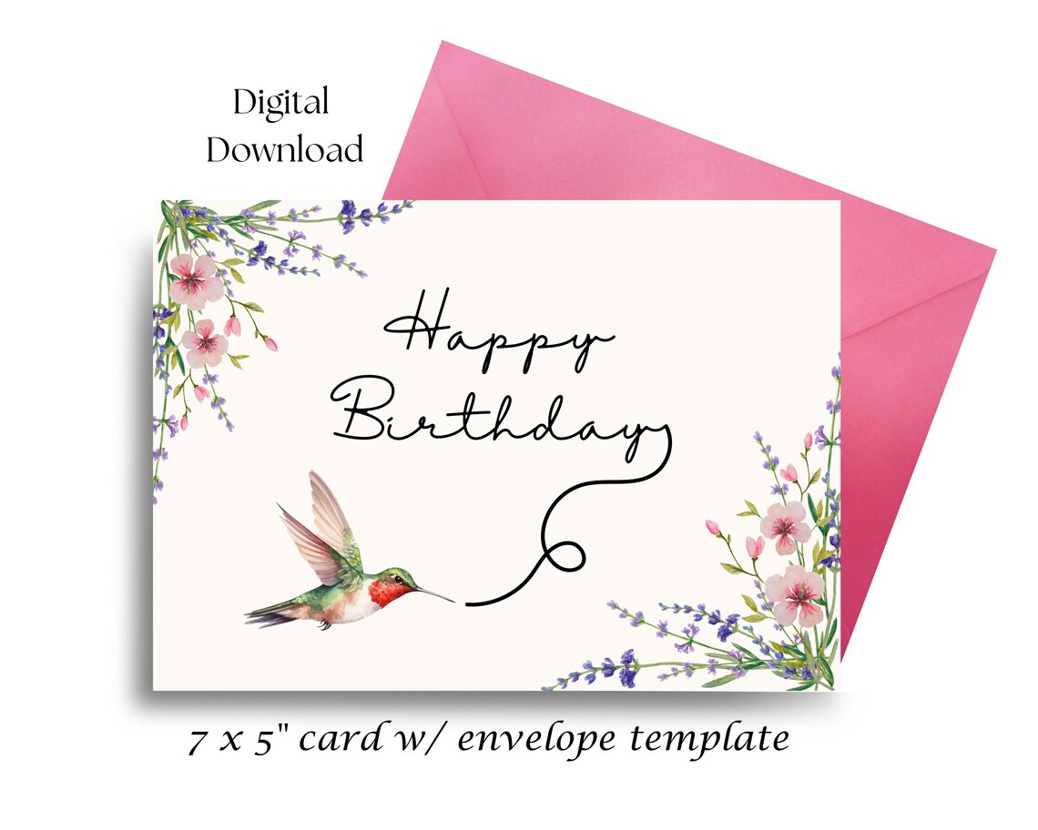 Hummingbird Birthday Card | Bird Lover Greeting | Exotic Birds ...