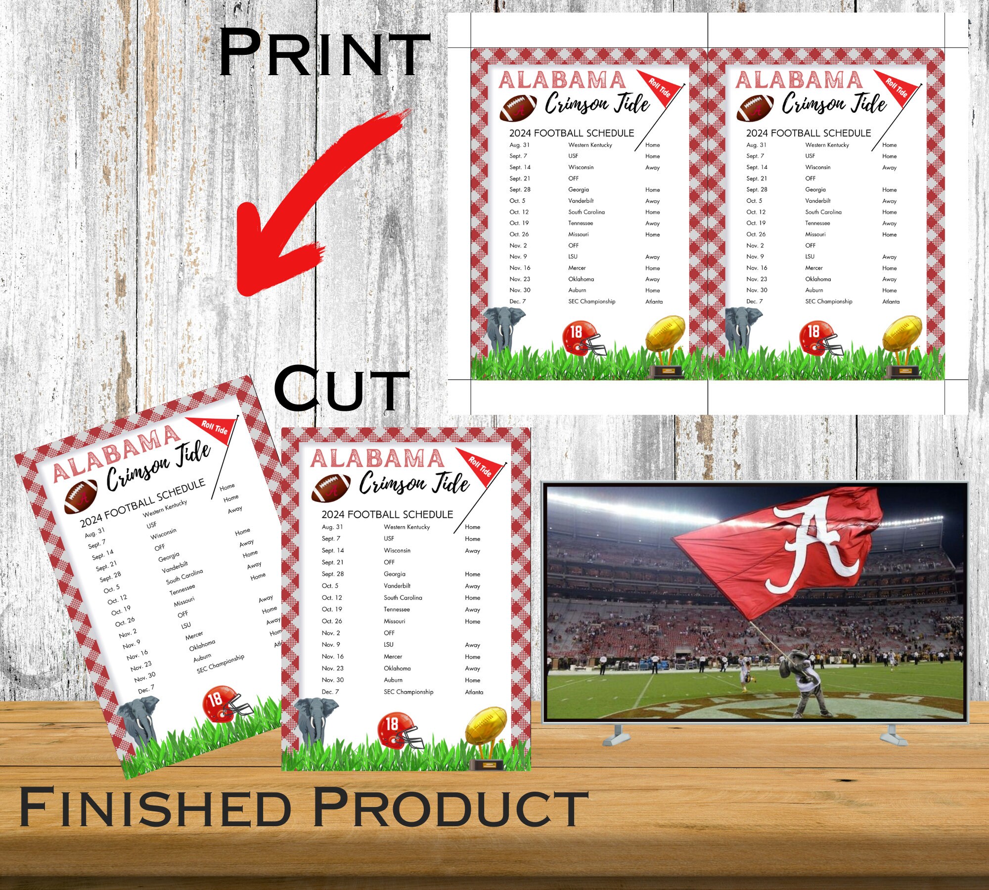 2024 University of Alabama Football Schedule Crimson Tide Printable