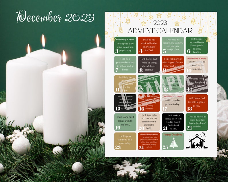 Children's Advent Calendar Christian Advent Calendar Etsy