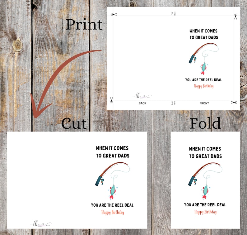 Dad Birthday Card | Fishing Card for Dad | Funny Birthday Greeting ...