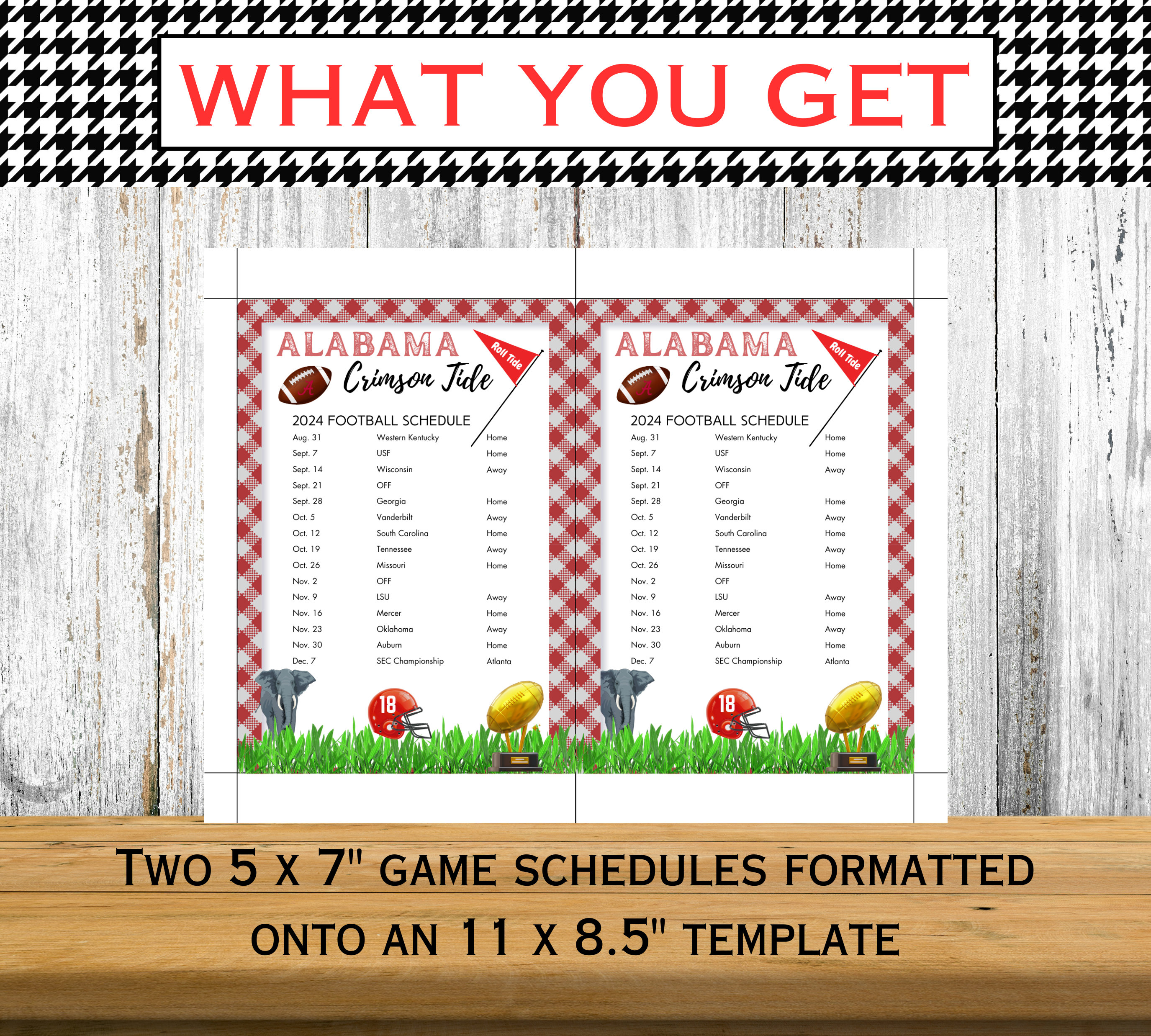 2024 University of Alabama Football Schedule Crimson Tide Printable