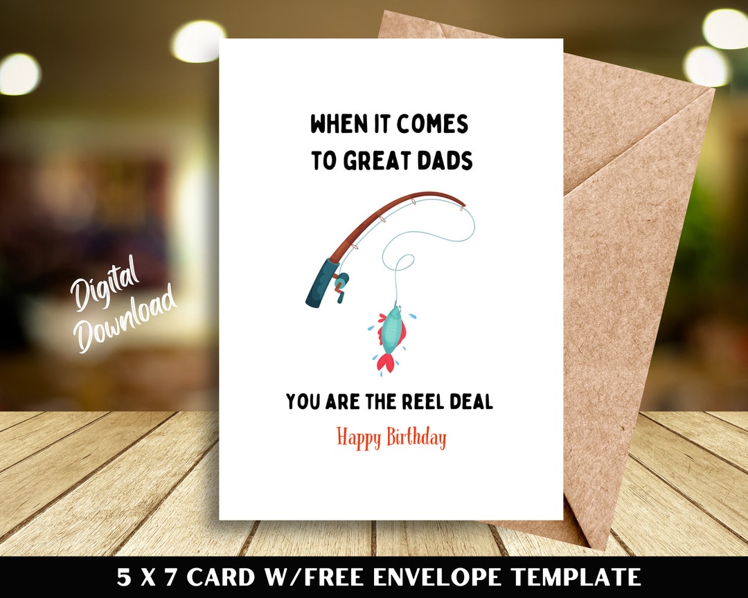 Dad Birthday Card | Fishing Card for Dad | Funny Birthday Greeting ...
