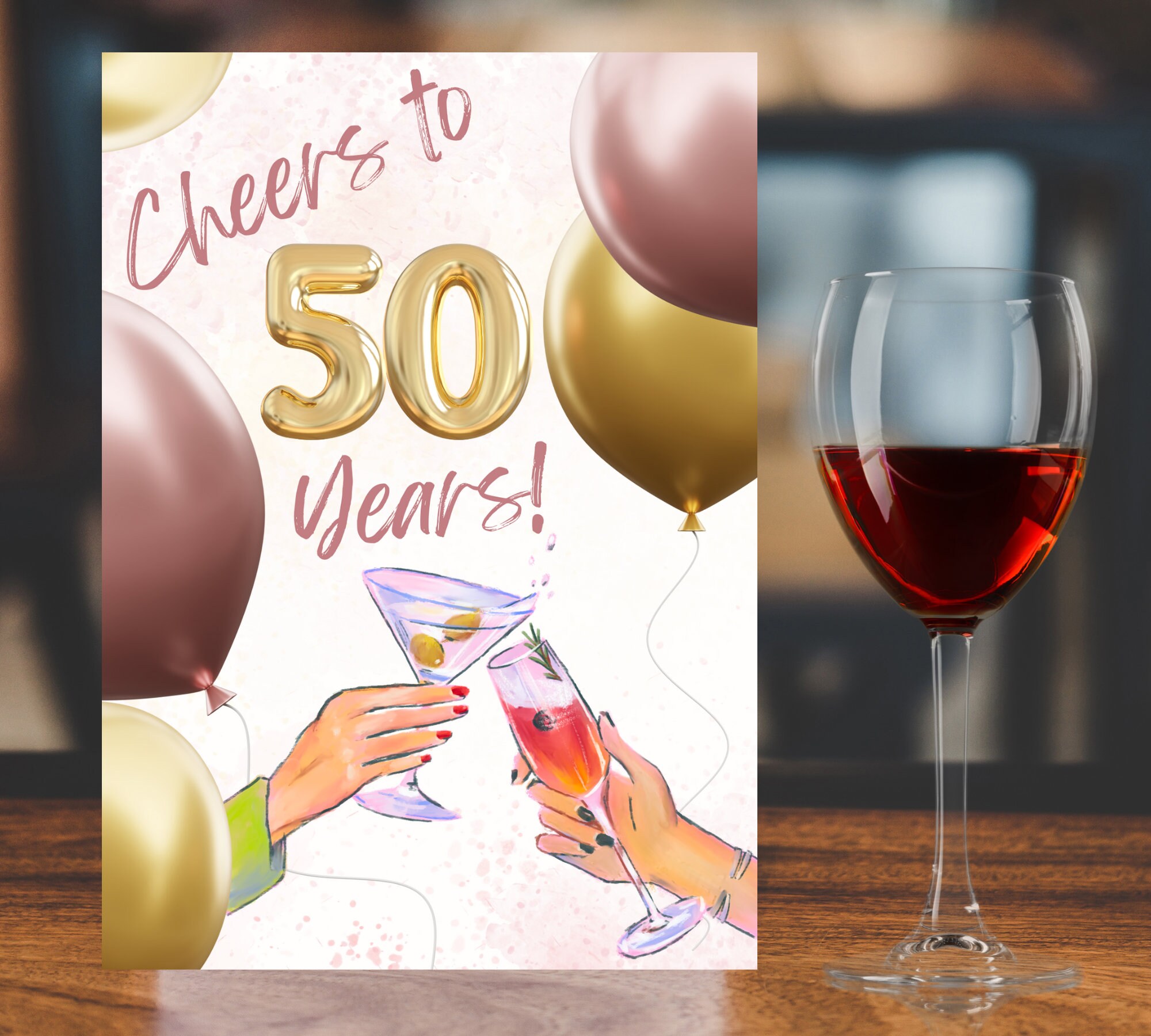 Printable 50th Birthday Card | 50 Years Birthday Card | Instant ...