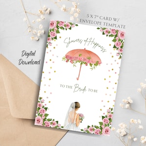 Bridal Shower Card | Bridal Shower Gift | Wedding Shower Card | Bride to Be | Bridal Shower Wishes | Gift for Bride | Digital Download