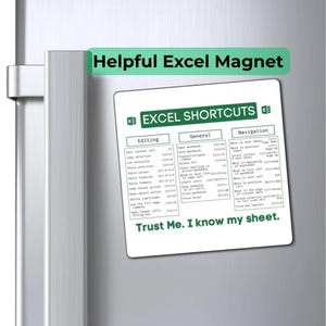 Excel Keyboard Shortcut Magnet, Excel Shortcuts, Accounting Major Gift, Appreciation Gift for Accountant, Excel Fridge Magnet, Office Gift