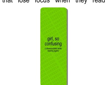 Marcapáginas "Brat So Confuso" / Inspirado en Charli / Brat / Regalos para lectores de libros