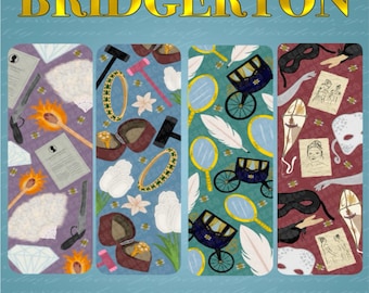 Marcapáginas inspirados en la época de la Regencia / Julia Quinn / Daphmon / Kathony / Polin / Benophie / Regalo para amantes de la lectura / Marcapáginas romántico