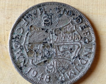¡1948 Gran Bretaña circuló moneda de 2 chelines Florin George VI!