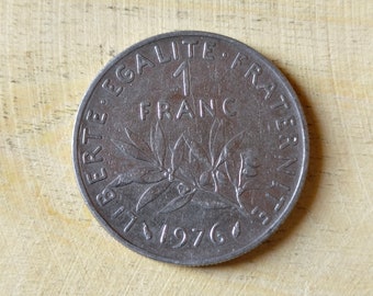 1976 francia Liberté Eoalite Fraternite moneda