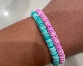 preppy three shade light colored bracelets