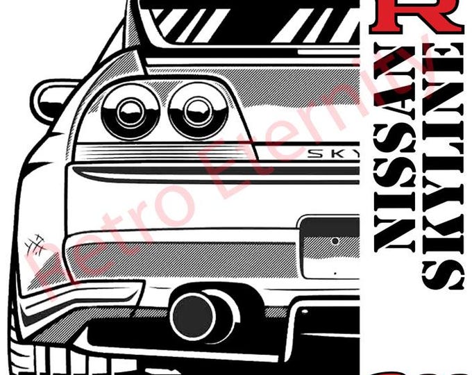 Nissan Skyline R34: the Iconic Rear View - Etsy Canada