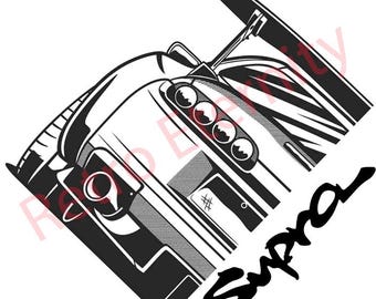 Toyota Supra Line Art Print | JDM Car Poster (Digital Download)