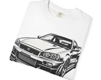 Ilustração vetorial do Nissan Skyline GT-R R34 – Arte automotiva JDM (Download digital)