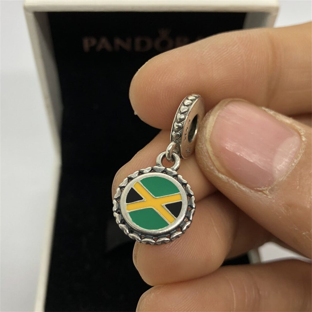 Pandora Jamaica Flag Charm Gifts Pendant, S925 Sterling Silver Jewelry