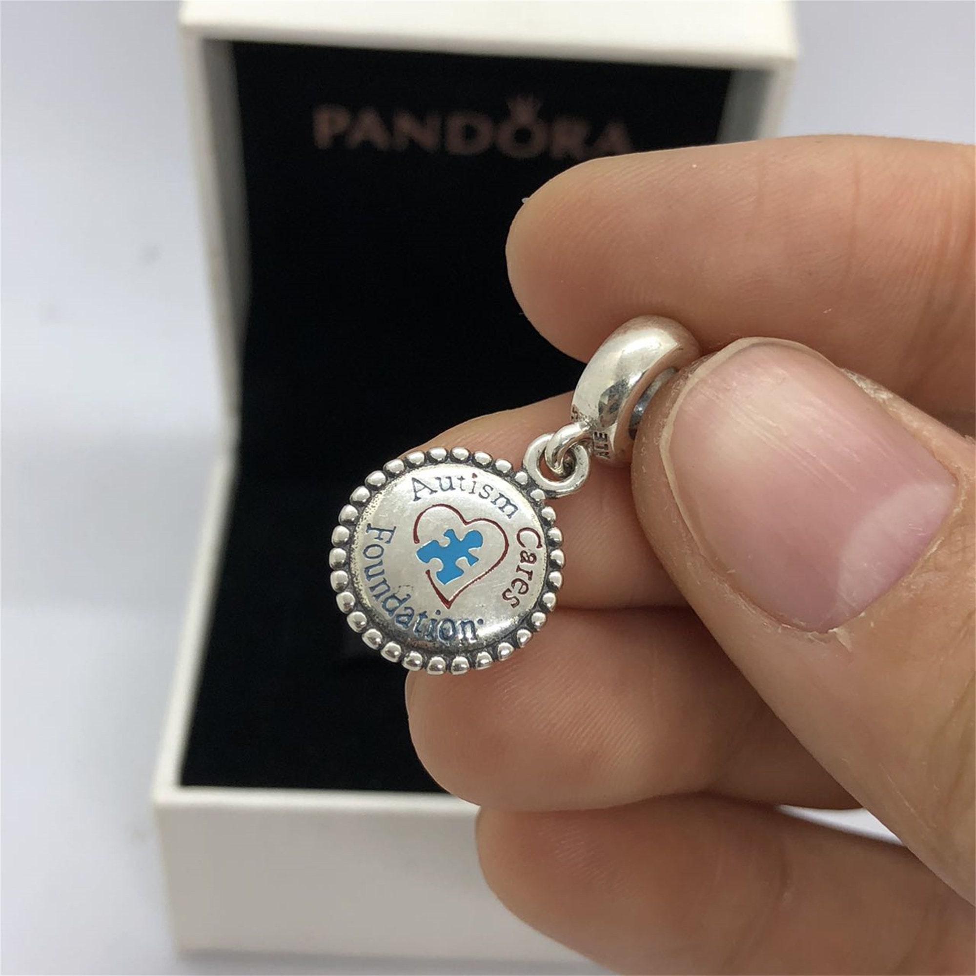 Pandora PUZZLE PIECE Dangle Charm Autism Cares Exclusive Pendant S925