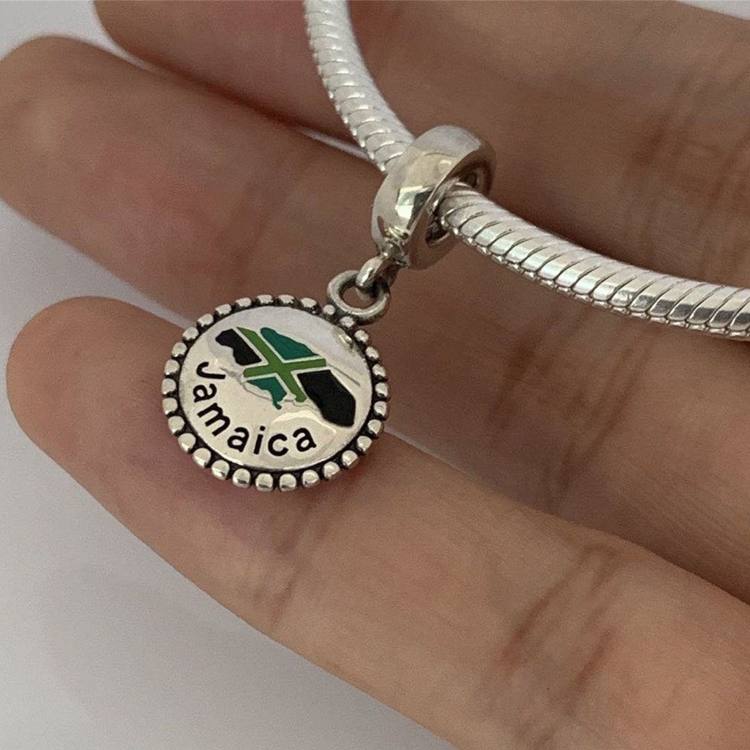 Pandora Jamaican Country Map Charm Travel Pendant S925 Sterling Silver