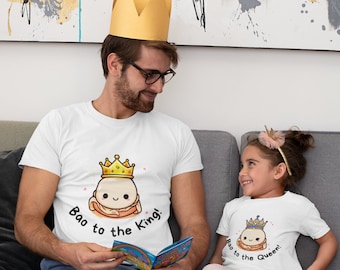 Funny Bao QUEEN Shirt | Couple Matching | Asian Food Pun Cotton Shirt | Dim Sum Lovers Tee | Cute Gifts | Kawaii Tee | Dumpling Bun
