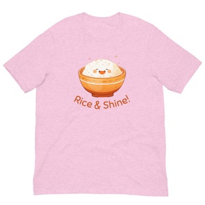 Cute Rice T-Shirt Rice & Shine Kawaii Tee Gift For Asian Foodie Funny Chinese Food Lover Shirt Adorable Rice Bowl T Shirt Asian Food Pun Top