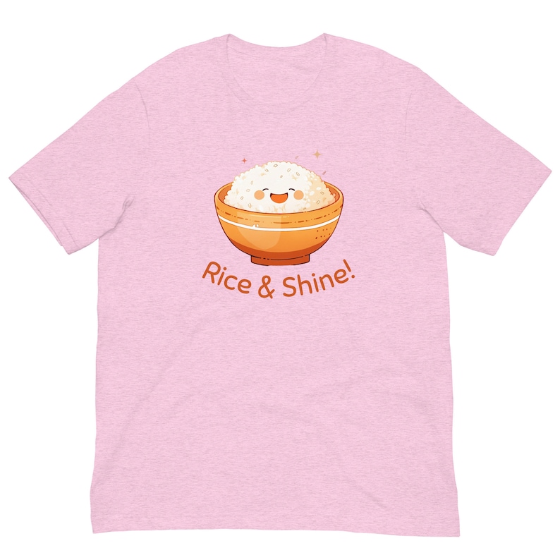Cute Rice T-Shirt Rice & Shine Kawaii Tee Gift For Asian Foodie Funny Chinese Food Lover Shirt Adorable Rice Bowl T Shirt Asian Food Pun Top