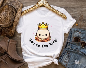 Funny Bao KING Shirt | Couples Matching | Asian Food Pun T-Shirt | Dim Sum Tee | Chinese Food Lover Gifts | Kawaii Shirt | Cute Dumpling Bun