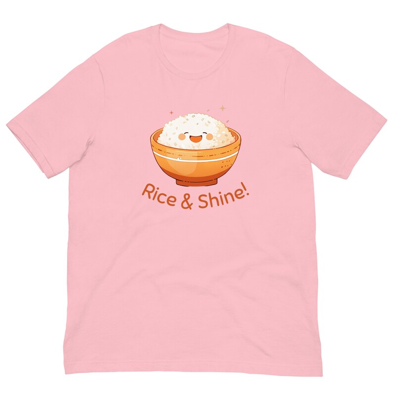 Cute Rice T-Shirt Rice & Shine Kawaii Tee Gift For Asian Foodie Funny Chinese Food Lover Shirt Adorable Rice Bowl T Shirt Asian Food Pun Top