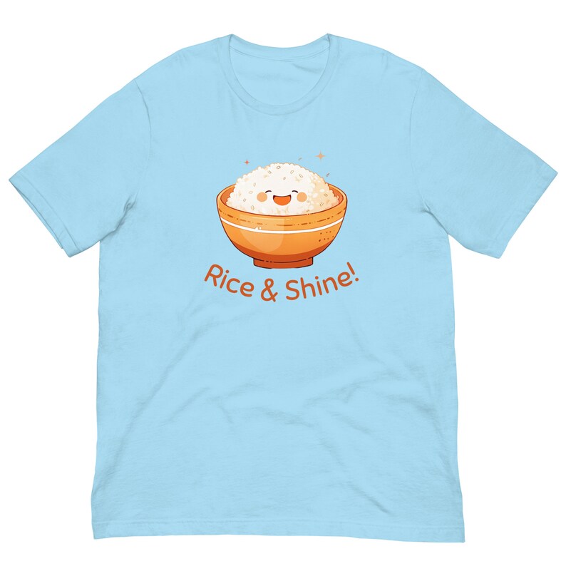 Cute Rice T-Shirt Rice & Shine Kawaii Tee Gift For Asian Foodie Funny Chinese Food Lover Shirt Adorable Rice Bowl T Shirt Asian Food Pun Top