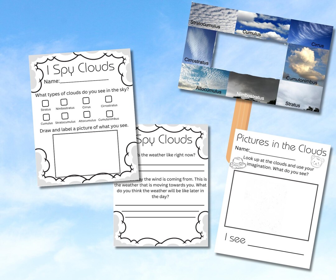 Printable Cloud Viewer and Activity Pages - Etsy