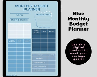 Budget Planner, Digital Planner, Budget Template, Financial Planner, Savings Tracker, Paycheck Budget, Expense Tracker