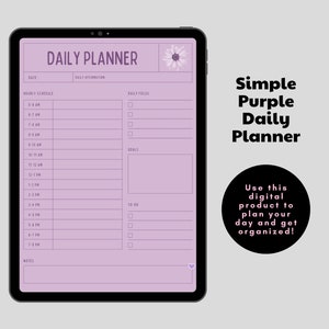 Daily Planner, Digital Planner, Daily Planner Printable, Simple Daily Planner, Digital Daily Planner, Undated Planner