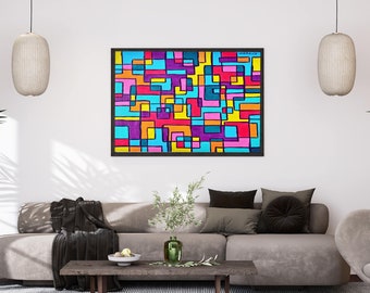 Geometric Abstract Wall Art – Colorful Modern Shapes Print – Bold Contemporary Decor – Digital Download