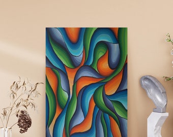 Colorful Abstract Wall Art – Vibrant Flowing Shapes Print – Modern Home Decor – Digital Download