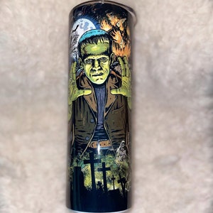 Classics Frankenstein Monster 20oz Tumbler. Horror story, filmology page story detail design. Halloween monsters