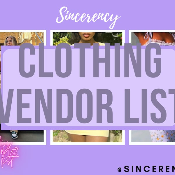 Sincerency wholesale Clothing Vendor list | plus size vendors | online boutique | permit required and no permit required vendors