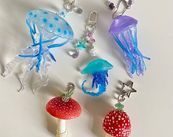 Y2K Jellyfish Mushroom Beaded Keychains