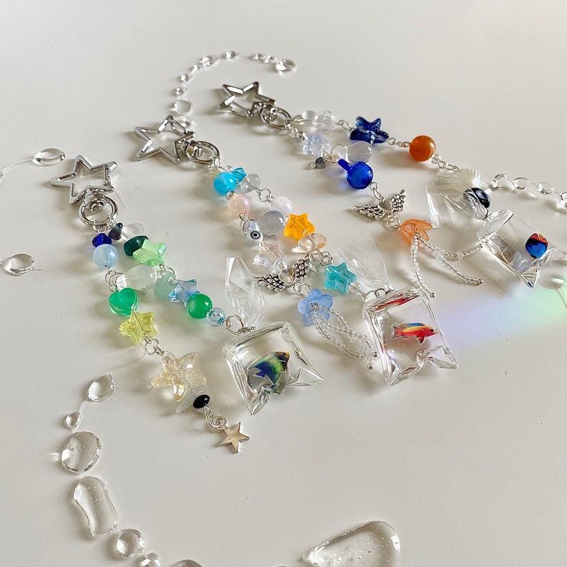 Y2K Fish Beads Keyrings Keychains Etsy