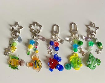 Glasswork Fish Beaded Keychains