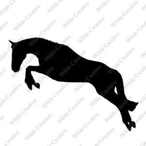 Cheval sautant, sans cavalier - PNG, JPG, SVG, fichier numérique, clipart, sticker, autocollant, enseigne