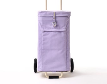 The Joyrolla Market Cart with bag, Shopping trolley, shopping cart, granny cart, Bag on wheels, shop trolley bag, Farmer Market bag. Lilac